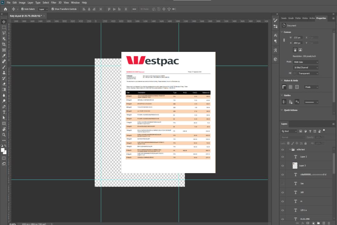Modèle Word et PDF de déclaration d'organisation de la Westpac Bank template
